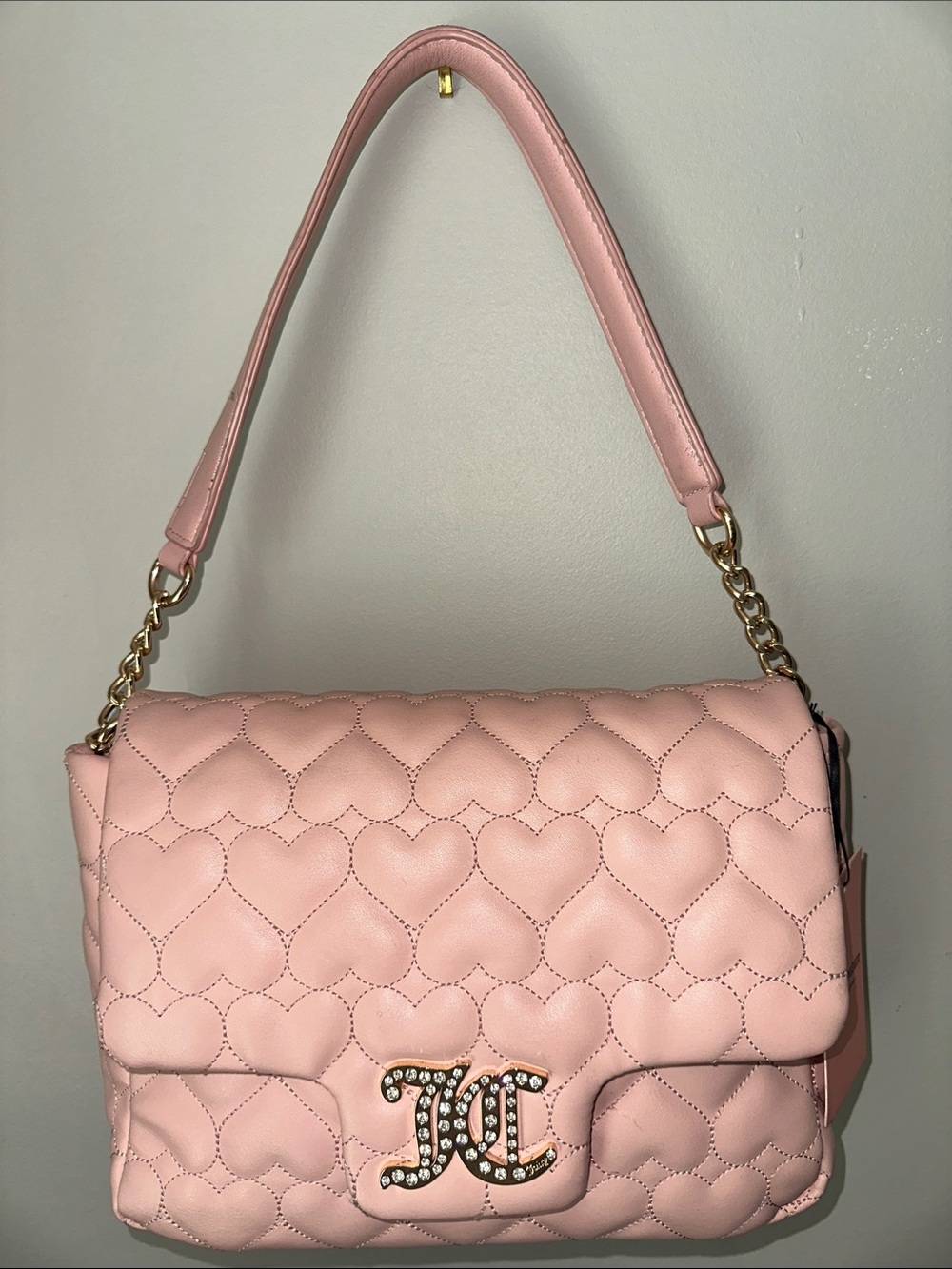 NWT Juicy Couture “Brighter Than A Diamond” Heart Quilted Shoulder Bag Purse